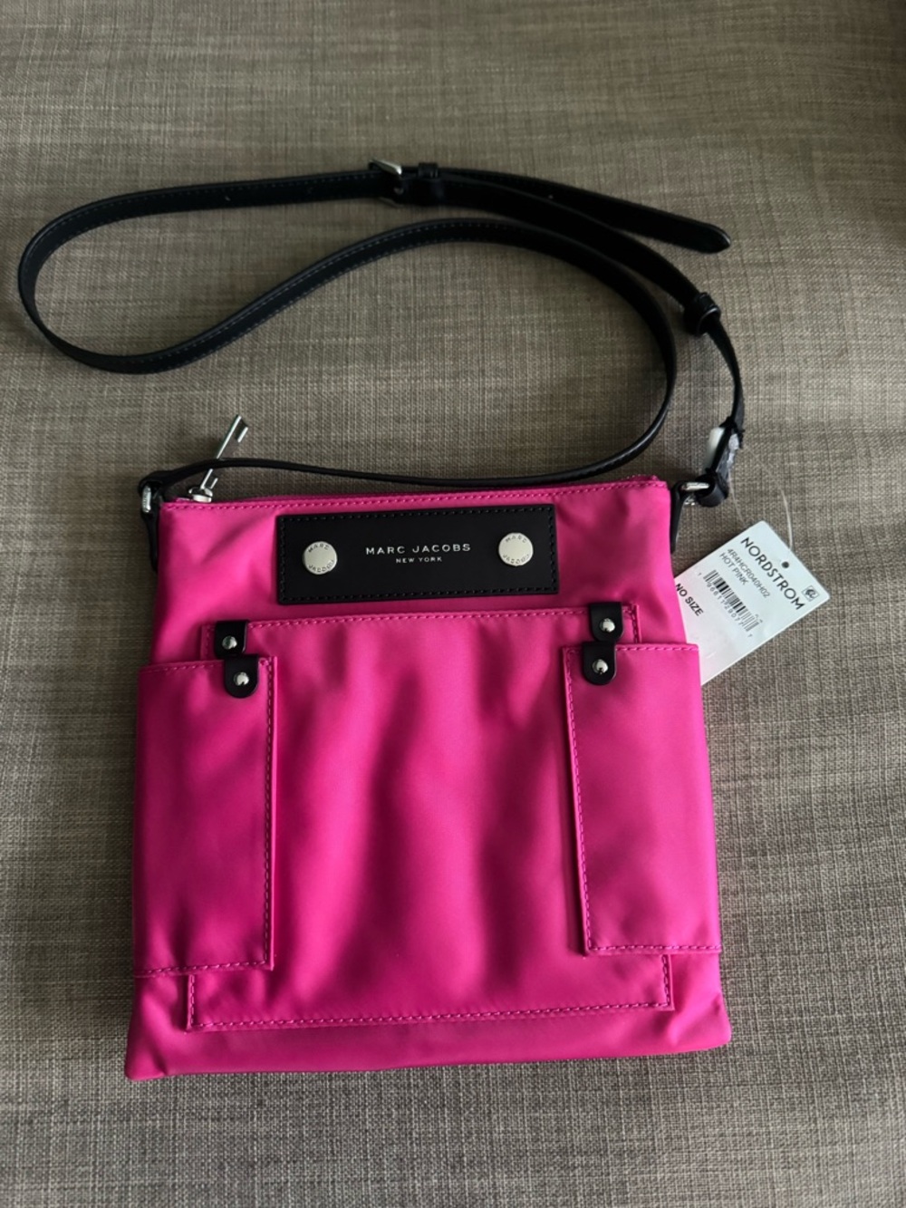 Marc Jacobs Bright Pink Crossbody with Black Strap